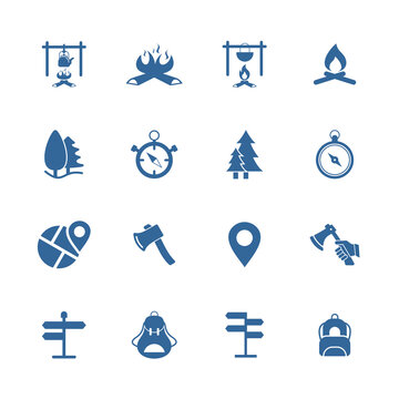 Set of Outdoor logo design vector template, Travel logo design concept, Icon symbol