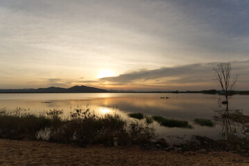 Fishing in Huai Mai Teng reservoir Ratchaburi ,Thailand