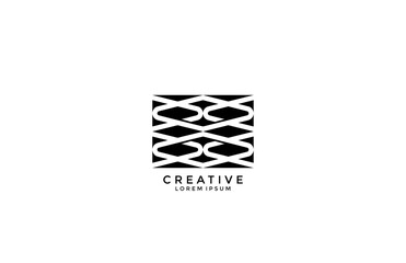 monogram abstract shape rope logo design