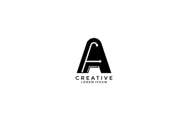 Initial Letter A Tech Style Logo Design Template