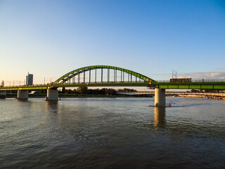 Fototapeta na wymiar Sava bridge over the river Sava