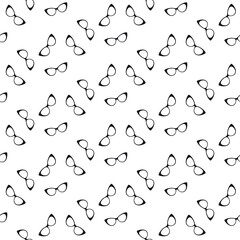 Glasses kitty black and white pattern. Cat eyes masquerade fashion glasses style isolated on white background.