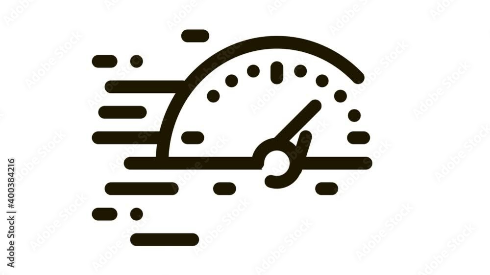 Poster speedometer icon animation. black speedometer animated icon on white background