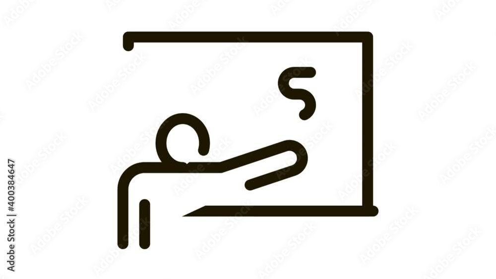 Poster speech lesson icon animation. black speech lesson animated icon on white background