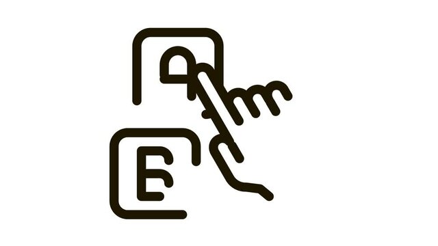 Pointing Letter Icon Animation. black Pointing Letter animated icon on white background