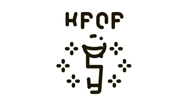Kpop Microphone Icon Animation. black Kpop Microphone animated icon on white background