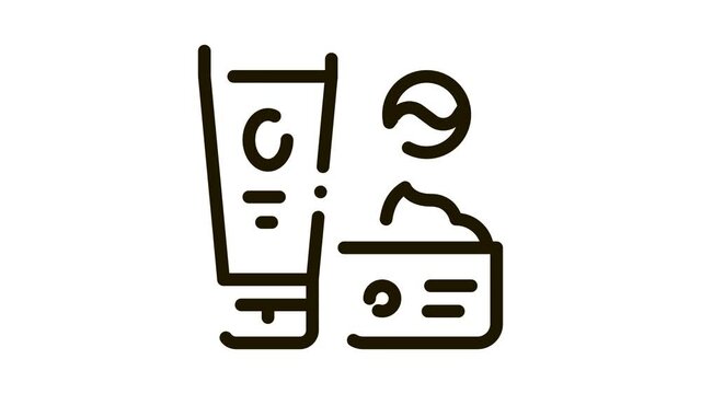 Cosmetics Package Icon Animation. black Cosmetics Package animated icon on white background