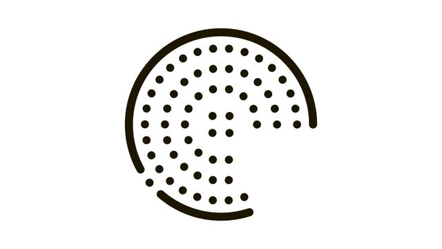Golf Ball Icon Animation. black Golf Ball animated icon on white background