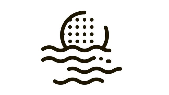 Ball On Water Icon Animation. black Ball On Water animated icon on white background