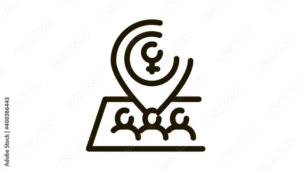 Poster gps mark location icon animation. black gps mark location animated icon on white background