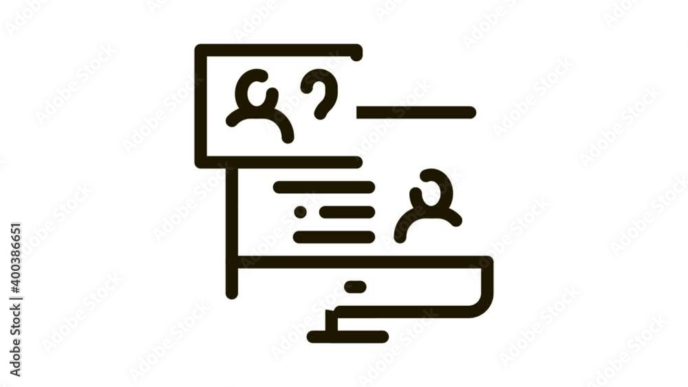 Poster Message On Display Icon Animation. black Message On Display animated icon on white background