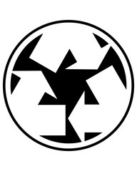 recycle symbol icon on black button