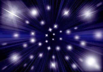 Fototapeta premium 集中線のキラキラしたディープブルーの壁紙