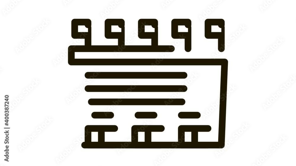 Poster game fields top view icon animation. black game fields top view animated icon on white background