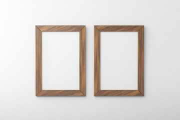 Wooden Blank A4 frame isolated on white for mockup