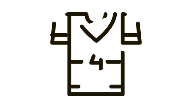 T-shirt with Number 4 Icon Animation. black T-shirt with Number 4 animated icon on white background