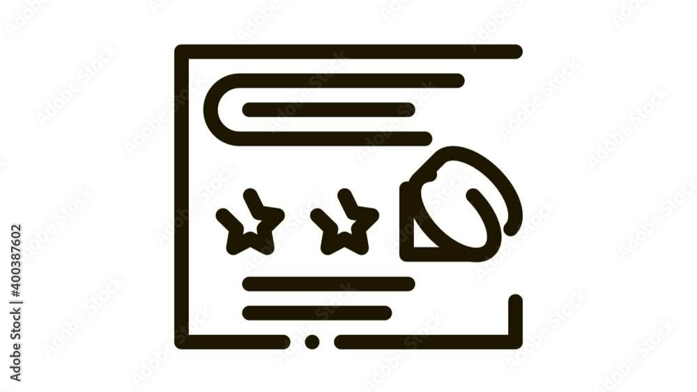 Poster number guessing sheet icon animation. black number guessing sheet animated icon on white background