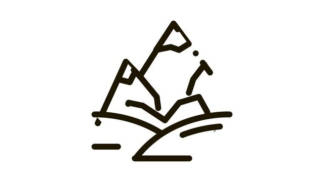 Mountains with Snow Icon Animation. black Mountains with Snow animated icon on white background