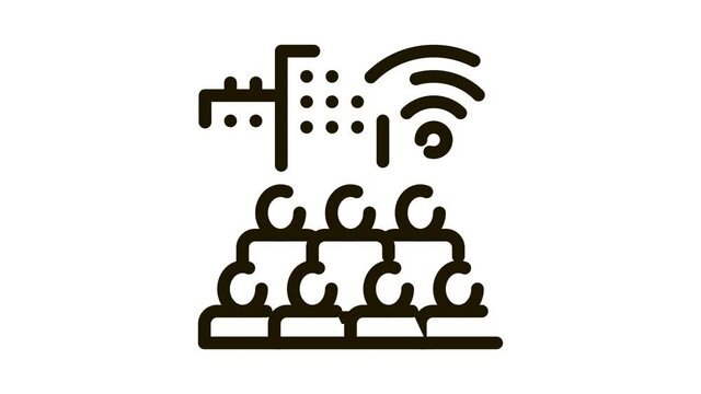Residents Connect Wi-Fi Icon Animation. black Residents Connect Wi-Fi animated icon on white background
