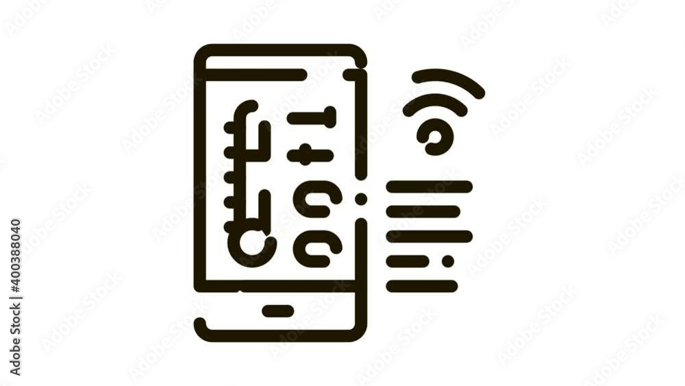 Poster weather check w-fi icon animation. black weather check w-fi animated icon on white background