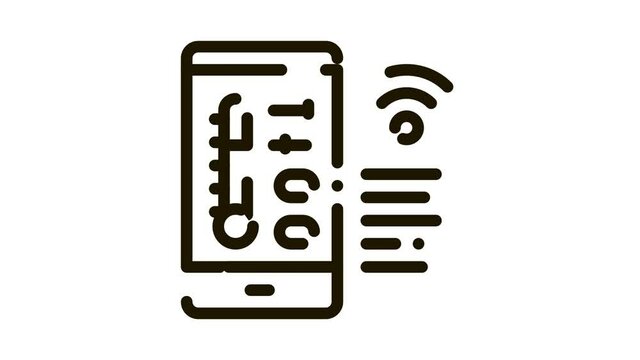 Weather Check W-Fi Icon Animation. black Weather Check W-Fi animated icon on white background