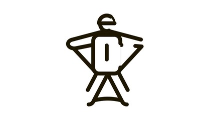 Skier Icon Animation. black Skier animated icon on white background