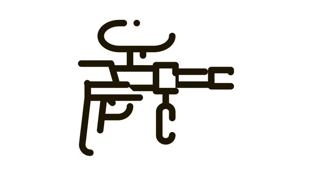 Paintball Gun Icon Animation. black Paintball Gun animated icon on white background