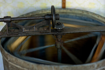 Honey extractor in the process.