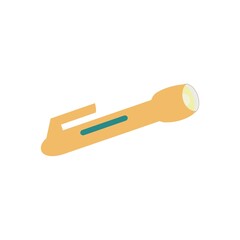 Orange green flashlight Flat vector illustration