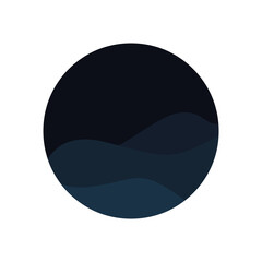Flat Logo of Sea Waves