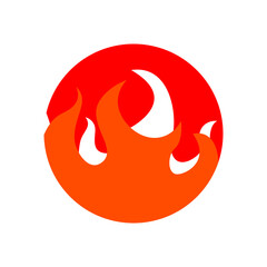 Fire Logo Inside a Circle