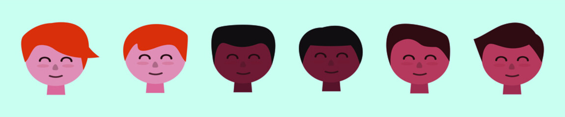 set of avatar cartoon icon design template with various models. vector illustration isolated on blue background