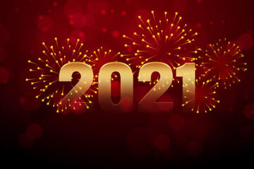 happy new year 2021 firework greeting background template