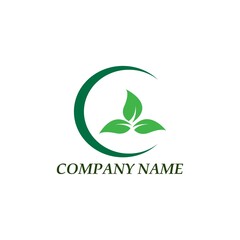 green Logo template vector icon illustration