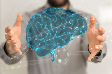 future AI smart brain artificial system network digital