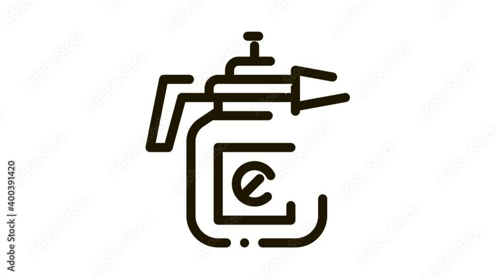 Poster atomizer tool icon animation. black atomizer tool animated icon on white background