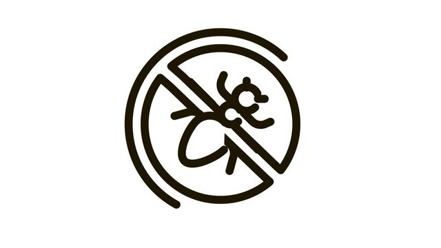 Crossed Mosquito Icon Animation. black Crossed Mosquito animated icon on white background