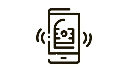 News On Phone Icon Animation. black News On Phone animated icon on white background