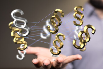 paragraph law sign digital in hand.