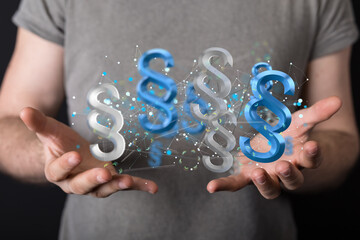 Lawyer and advocate on-line law services concept.