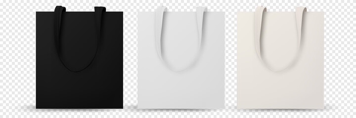 Shopping bag isolated. Cotton eco tote blank template. Blank eco template, Bags mockup. Vector illustration isolated.