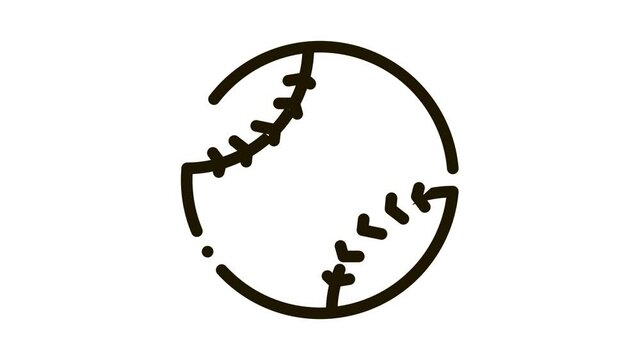 Baseball Ball Icon Animation. black Baseball Ball animated icon on white background