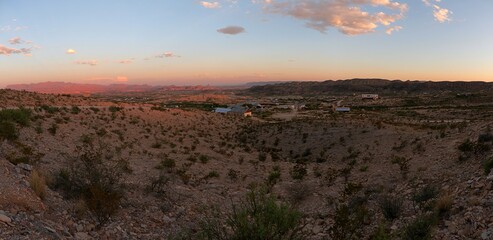 Sunset over Field in Terlingua, Texas