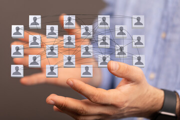 Obraz na płótnie Canvas organization chart team concept networking group