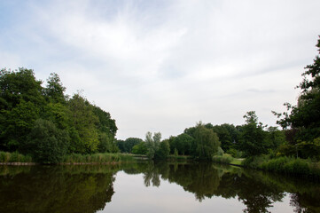 Fototapeta na wymiar Beautiful Pond At The Flevopark Park At Amsterdam The Netherlands 18-6-2020