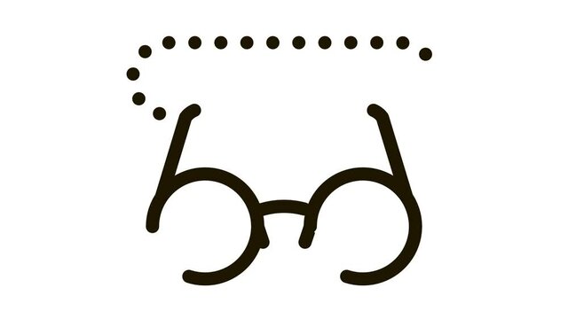 Glasses For Sight Icon Animation. black Glasses For Sight animated icon on white background