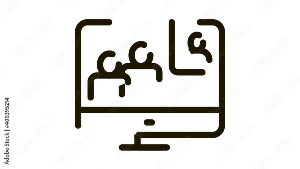 Poster online connection icon animation. black online connection animated icon on white background