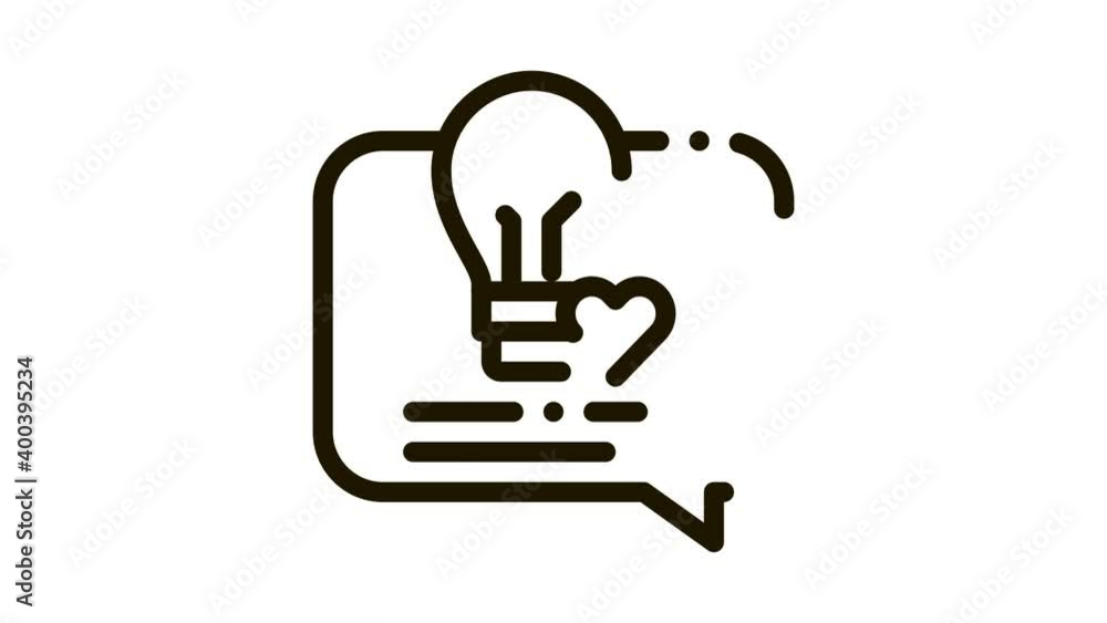 Poster lightbulb frame icon animation. black lightbulb frame animated icon on white background