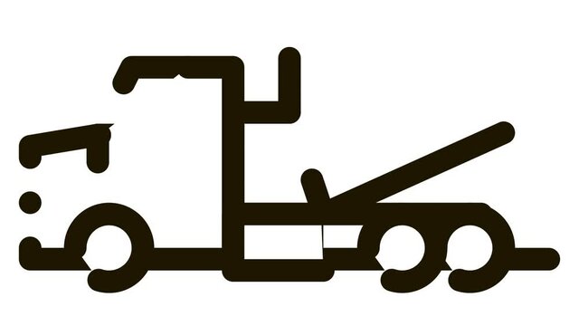 Tow Trick Service Icon Animation. black Tow Trick Service animated icon on white background
