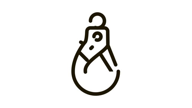 Crane Hook Tool Icon Animation. black Crane Hook Tool animated icon on white background